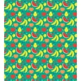 thumbnail image 3 of Fruit Duvet Cover Set, Summer Time Layout of Watermelon Bananas Peach Pears Strawberries and Lemons, Decorative 3 Piece Bedding Set with 2 Pillow Shams, King Size, Shamrock Green, by Ambesonne, 3 of 3