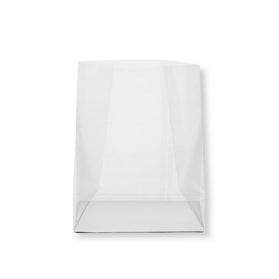 Bag Tek Clear Plastic Gusset Bag - Flat Bottom, Paper Insert, Heat Sealable - 7" x 4" x 9" - 100 count box