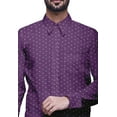 thumbnail image 2 of BESTMAN Chemise en Coton pour Hommes Manches Longues Imprimée Col Évasé Slim Formelle, 2 of 5