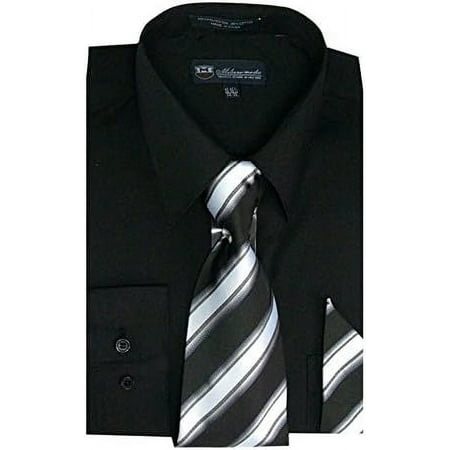 Adele Ross Men's Long Sleeve Dress Shirt With Matching Tie And Handkie