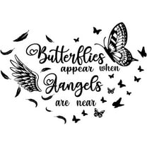 DIY Butterfly Angel Wings Wall Decals Wall Stickers Inspirational Quotes Wall Mural Black Motivational Saying Girls Women Classroom Living Room Decorations Art Wall Sticker Vinyl Transfer DIY