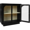 thumbnail image 4 of 31.1-inch Black Modern Tableware Cabinet Buffet Cabinet - 2 Acrylic Glass Doors, Adjustable Shelves and Metal Handles, Corridor, Living Room, Bedroom, 4 of 7