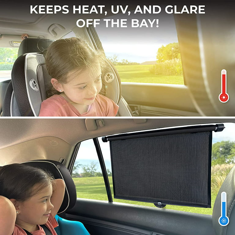EcoNour Baby Sun Shade for Car Window (2 Pack), Roller Shade for Car Window  for Kids and Pets
