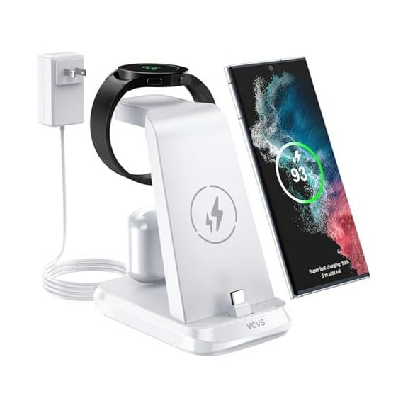 FU2050 36W USB C Super Fast Charging Station for Samsung Phones Watches Earbuds, 3 in 1 Charger for Samsung Galaxy Watch Ultra/7/6/5/4/3, Galaxy S24/S23/S22/21/20,Note20/10,Z Fold/Flip 5/4,USB-C Buds
