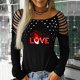 thumbnail image 2 of Blusa de manga larga con estampado de día de San Valentín y hombros descubiertos para mujer Pompotops gfhjh17927, 2 of 7