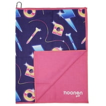 Noonan Golf Towel - Premium Microfiber Towel with Carabiner Clip - 24” x 15” - Fun, Creative & Unique Designs (Vapor Wave)