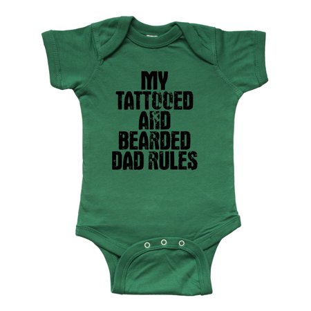 

Inktastic My Tattooed and Bearded Dad Rules Gift Baby Boy Bodysuit