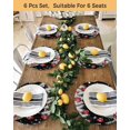 thumbnail image 4 of 15 Inch Round Placemats Set of 6, Black Christmas Non Slip Heat Insulation PP Table Mats, Xmas Snowman Truck Tree Balls Washable Place Mats for Kitchen Dining Party Table Decor, 4 of 7
