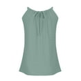 thumbnail image 5 of Ichuanyi Womens Tops, Summer Women Solid Sleeveless O-neck Halter Tops Pleated Pullover Vest Tank Tops Shirts Blouse, 5 of 9