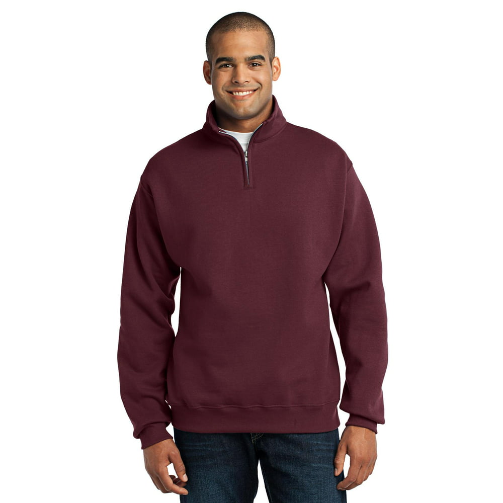 JERZEES - Jerzees Men's Quarter-Zip Cadet Collar Pullover Sweatshirt ...