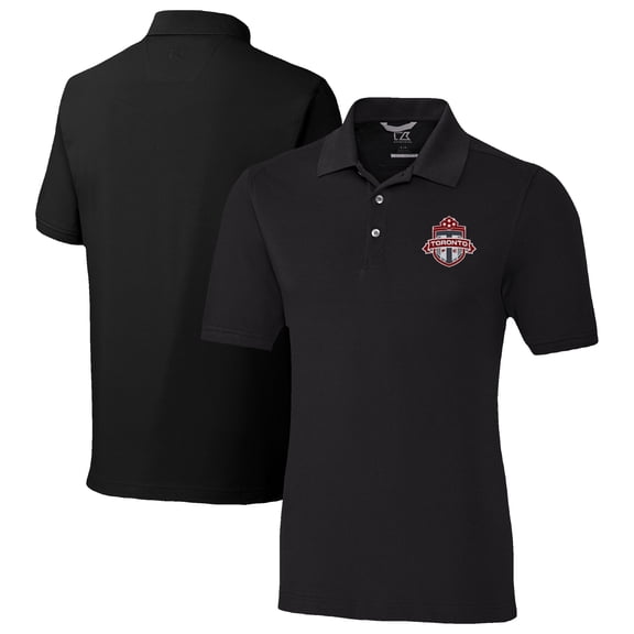 Men's-Cutter & Buck  Black Toronto FC Big & Tall Advantage Eco Tri-Blend Pique Polo