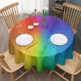 thumbnail image 3 of Colorful Tie Dye Pattern Round Tablecloth 60"x60",Wrinkle Wipeable Table Cloth for Kitchen Dining Room Picnic Patio Party, 3 of 6