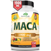 Organic Maca 1900 MG per Serving 150 Vegan Capsules Peruvian Maca Root
