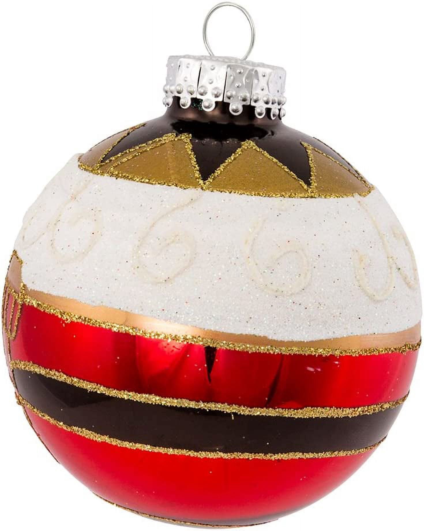 Glass Nutcracker Design Ball Ornaments - Thumbnail 5