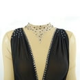 thumbnail image 4 of LIUHUO Customized Black Spandex Figure Skating Dress for Girls & Women - Deep V - Neck with Rhinestone Embellishments, 4 of 8