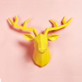 thumbnail image 2 of 3D Resin Deer Head Sculpture Antlers Wall Mounted Geometrical Stag Bar Decor Yellow, 2 of 7