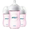 Philips Avent Natural Baby Bottle, Pink, 9oz, 3pk, SCF013/38