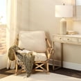 thumbnail image 2 of Jamie Young Co Dune Transitional Rattan & Fabric Lounge Chair in Natural/Gray, 2 of 7