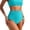 Blue, variant on Bikinis for Women High Waisted Bikini Bottoms Tummy Control Triangle Swimwear Bottom Bathing Suit Army Green L