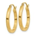 thumbnail image 2 of 14K Yellow Gold Earring Hoop Women'S 20 mm 2Mm Square Tube Earrings, 2 of 4