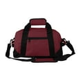 thumbnail image 4 of DALIX 14" Small Duffel Bag Gym Duffle Two Tone in Maroon with Shoulder Strap, 4 of 4
