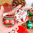 thumbnail image 4 of 6/24 piezas de bolas de Navidad de colores con purpurina para colgar en el árbol de Navidad, adorno para el hogar, regalo de fiesta de año nuevo, decoración, 4 of 5