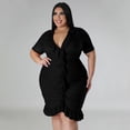 thumbnail image 3 of AURA Women Plus Size Mesh Layered V Neck Dress Sexy A Line Midi Summer Vacation Dress, 3 of 6