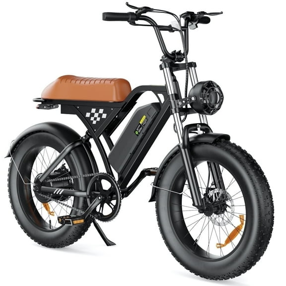 EB5 1000W Adult Electric Bike,Top Speed 20mph,Range 55 Miles,20*4.0" Fat Tire E-Bike with Intelligent Display,Front and Rear Suspension