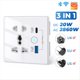 thumbnail image 2 of Enchufe Inteligente Tuya con WiFi, Enchufe Universal para Reino , EE. UU. y UE, Puerto USB 3.0 Tipo C, Compatible para la Aplicación Tuya y Home A, 2 of 5