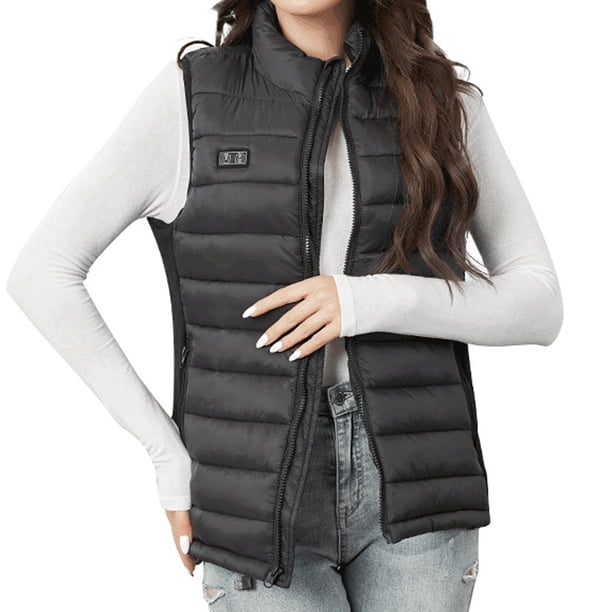 Chaleco calefactable eléctrico para mujer, temperatura ajustable, ligero