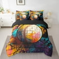 thumbnail image 2 of Homewish Female Men Adults Ball Gamer Baseball Bedding Comforter Set 7pcs,Abstract Vintage Graffiti Splash Queen Bedding Sets Super Cozy,Sport Theme Queen Sheet Sets,Super Cozy Room Decor, 2 of 8