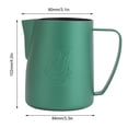thumbnail image 5 of Yajisi 480 ml Stainless Steel Milk Frother & Latte Art Pitcher – Swan‑Patterned, Precision Spout, 304 Steel, Matte Green, 5 of 8