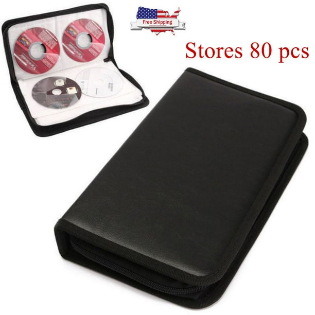 Stores 80 pcs DVD CD DISC Holder Album Storage Folder Wallet Carry Bag