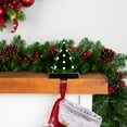 thumbnail image 4 of Northlight LED Lighted Shiny Christmas Tree Stocking Holder - 7" - Silver and Green, 4 of 10
