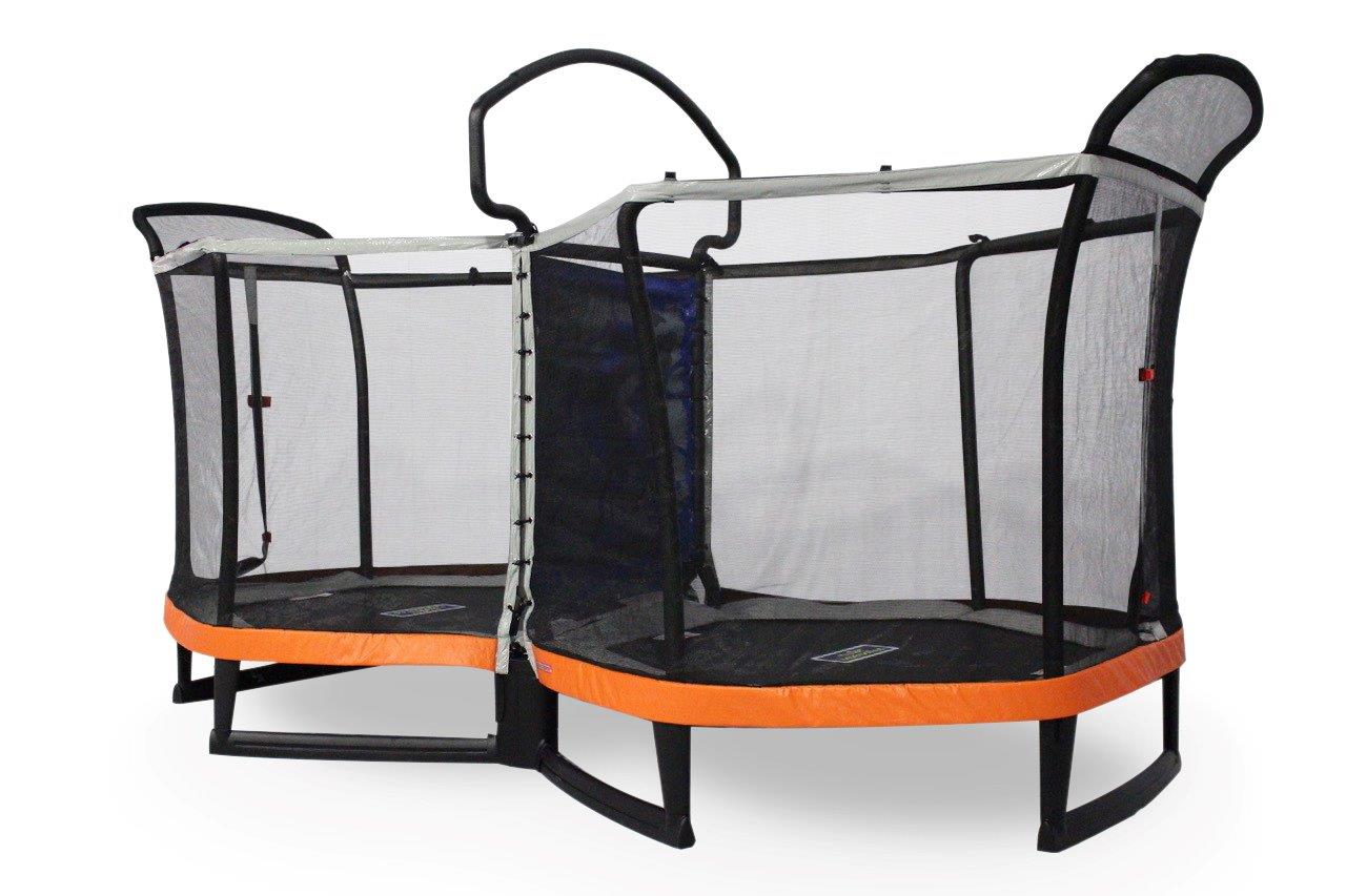 Bounce Pro Battle Zone 8 x 14-Foot Double Trampoline with Enclosure