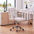 thumbnail image 3 of Yaheetech Modern Height Adjustable PU Leather Office Chair, White, 3 of 11