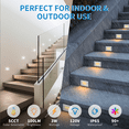 thumbnail image 3 of MW LIGHTING 8-PACK  Led Stair Lights, 3W 100LM, 2700K-5000K 5CCT LED Step Lights, IP65 Waterproof  Stair Lights Indoor Outdoor, Triac 10% -100% Dimmable, White, ETL Certified, 3 of 8