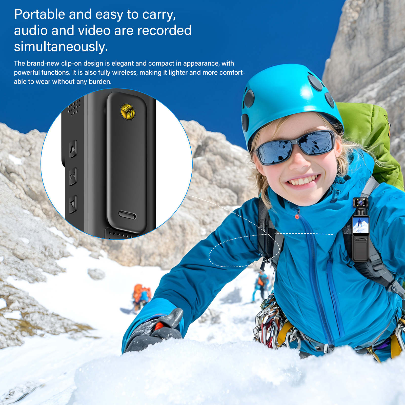 Portable Handheld 4K Pocket Camera 180 Degree Rotating Camera Portable Digital Video Recorder Cycling Sports Camcorder