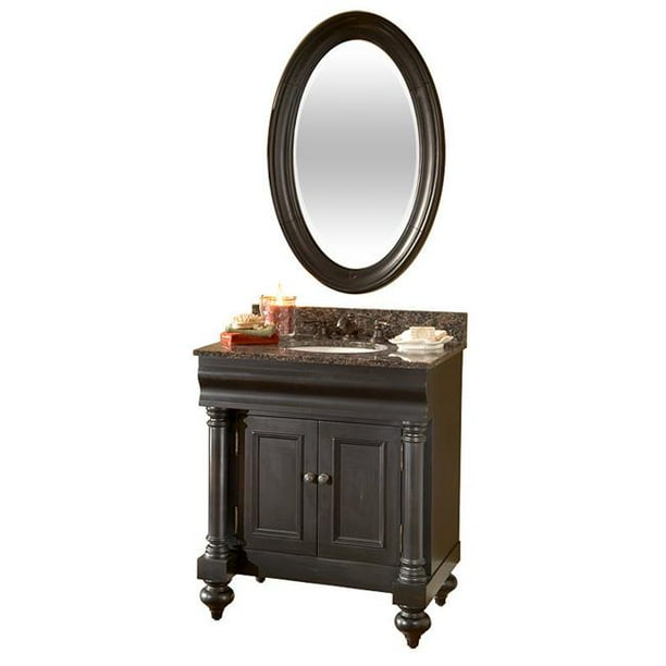 Guild Hall Small Vanity Mirror In A Distressed Black Krylon Finish Com Guild Hall Small Vanity Mirror In A, Black Distressed Vanity Mirror