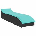 thumbnail image 3 of vidaXL Folding Sun Lounger with Cushion and Storage Black Poly Rattan, 3 of 5