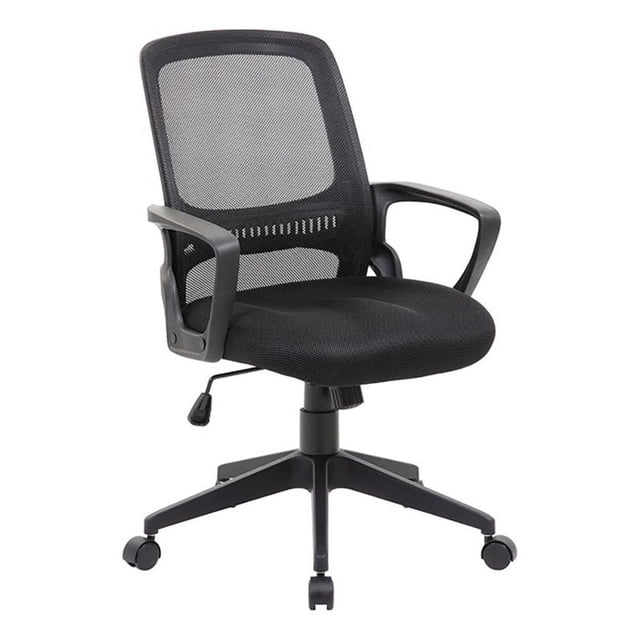 Scranton & Co Contemporary Mesh Fabric Swivel Office Chair in Black
