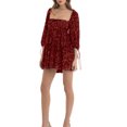 thumbnail image 2 of ZAXARRA Femme Été Sequin Sparkle Robe Demi-Manche Col Carré Dos Découpé une Ligne Robe Courte Robe de Soirée, 2 of 5
