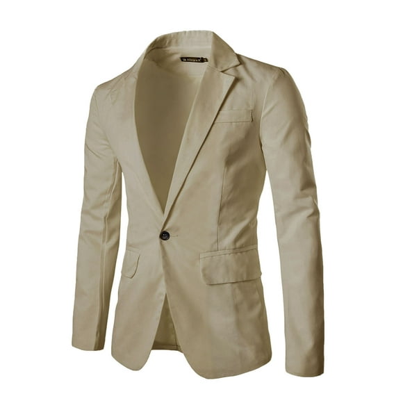 CHAQUETA DE TRAJE CHIC PARA HOMBRE INSPIRE, CON SOLAPA EN V, MANGA LARGA, VENTILACIÓN SENCILLA EN LA PARTE TRASERA, BLAZER DE UN BOTÓN, TAMAÑO 40, BEIGE
