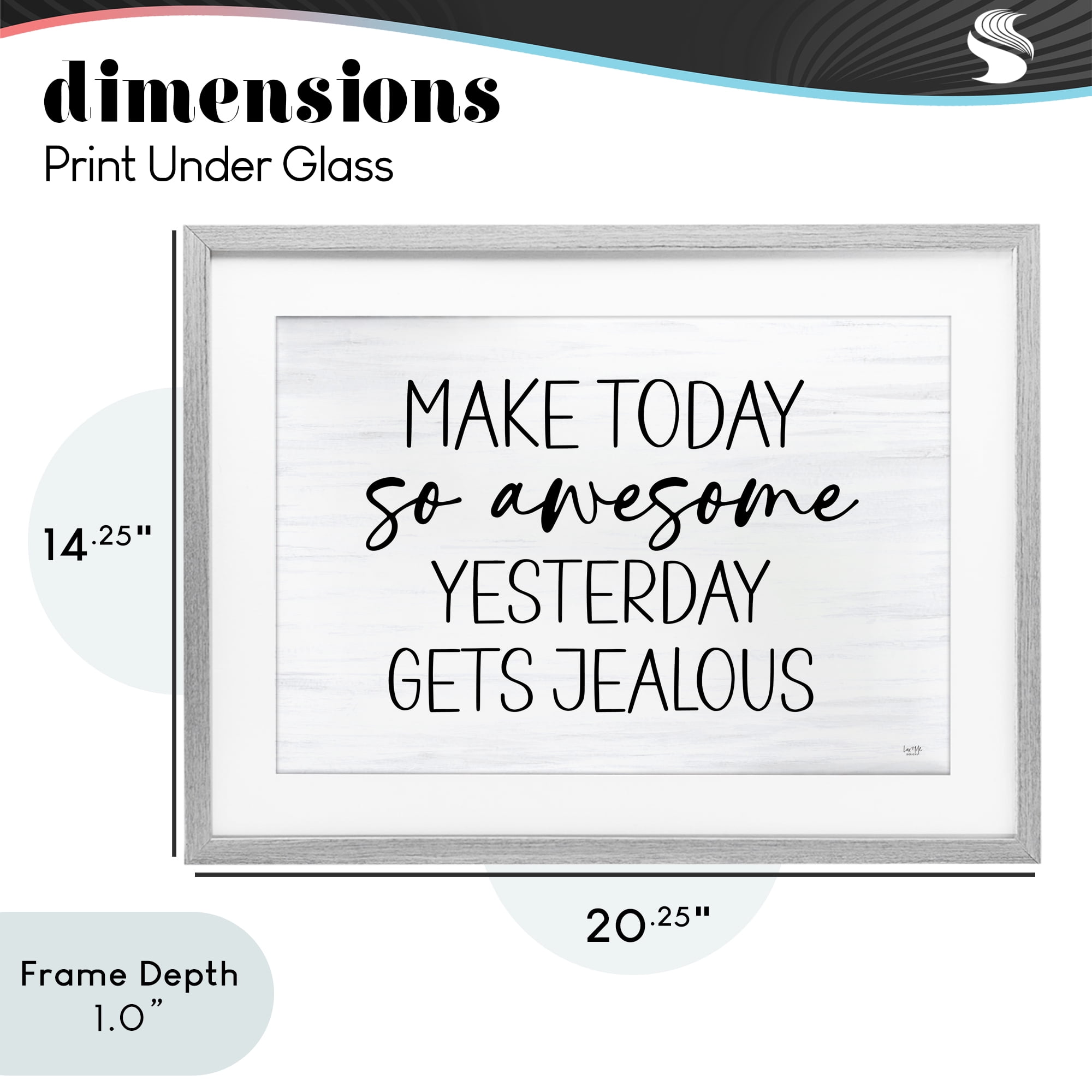 Stupell Industries Today So Awesome Yesterday Jealous Gray Framed Print Under Glass, design by Lux + Me Designs
