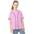thumbnail image 5 of TIREOW Boys and Girls Baseball Jersey Boys Short Sleeve Button T-Shirts Fashion Hip Hop Casual Sports Solid Color Shirt, 5 of 7