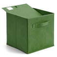 thumbnail image 5 of EZOWare Set of 4 Foldable Fabric Basket Bins, Collapsible Storage Organizer Cube 10.5 x 10.5 x 11 inch for Nursery, Playroom, Kids, Living Room - (Kale Green), 5 of 7