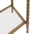 thumbnail image 6 of Kate and Laurel Prisha Traditional Metal Skinny Side Table, 18 x 8 x 25, Clear Glass and Gold, Vintage Rectangular Slim Bedroom Nightstand with Glass Tabletops for Use as Living Room End Table, 6 of 8