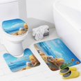 thumbnail image 4 of Seashell On The Beach Bathroom Sets with Shower Curtain And Rugs, Incl with 12 Hooks，Toilet Lid Oval Rug, 4 of 7