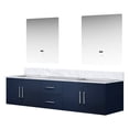 thumbnail image 3 of 80 In. W Navy Blue Double Vanity With Marble Surface, Mirrors & Compartment - Construction Countertop, Drawers Spacious, 3 of 4