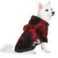 thumbnail image 2 of Fotbe Red And White Screaming Demon Skull Print Small Dog Sweater Hoodies Pet Grey Hooded Soft Fleece Sweatshirts with Pocket Fall Winter Puppy Cat Sweaters Warm Clothes-Small, 2 of 7
